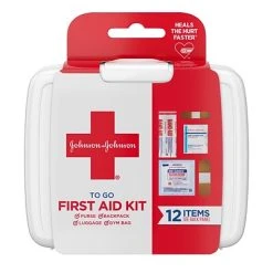 Johnson & Johnson First Aid Kits Johnson & Johnson First Aid To Go, 12 Pieces, White (564624)