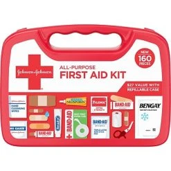 Johnson & Johnson First Aid Kits Johnson & Johnson All-Purpose First Aid Kit, 160 Pc., Red (202045)