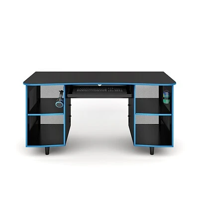 Office Desks Whalen Emergent Gaming 60" Laminate Computer Desk, Black (SPUS-EGDB) 2 Office Desks Whalen Emergent Gaming 60" Laminate Computer Desk, Black (SPUS-EGDB)