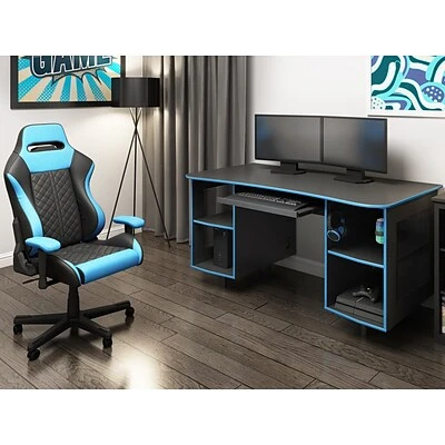 Office Desks Whalen Emergent Gaming 60" Laminate Computer Desk, Black (SPUS-EGDB) 7 Office Desks Whalen Emergent Gaming 60" Laminate Computer Desk, Black (SPUS-EGDB) - Image 6
