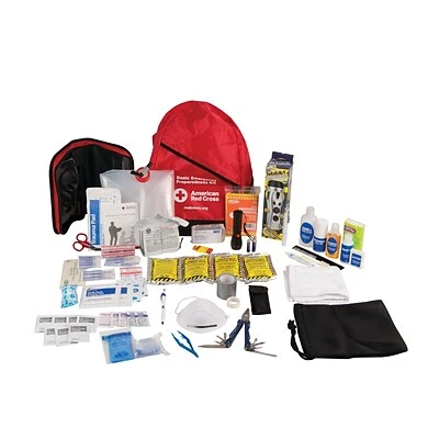 American Red Cross Ready America Emergency Kits Red Cross Three Day Emergency Preparedness Basic Backpack, Red (91051) 4 American Red Cross Ready America Emergency Kits Red Cross Three Day Emergency Preparedness Basic Backpack, Red (91051) - Image 2