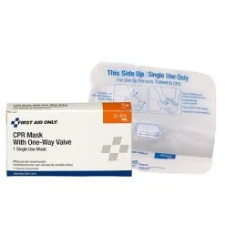 First Aid Kits & Supplies First Aid Only® Emergency CPR Mask, One-Way Valve, Single Use (21-011)