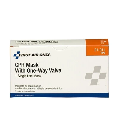 First Aid Kits & Supplies First Aid Only® Emergency CPR Mask, One-Way Valve, Single Use (21-011) 6 First Aid Kits & Supplies First Aid Only® Emergency CPR Mask, One-Way Valve, Single Use (21-011) - Image 4