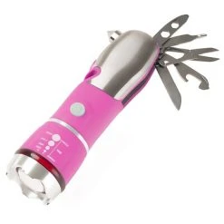 Camping Stalwart 12 In 1 Emergency Safety Multi Tool And LED Flashlight - PINK