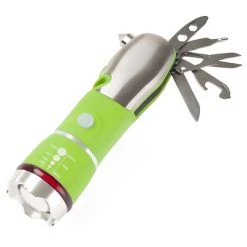 Camping Stalwart 12 In 1 Emergency Safety Multi Tool LED Flashlight - GREEN