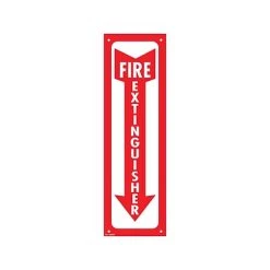 Informative Signs Cosco Fire Extinguisher Indoor/Outdoor Wall Sign, 4"L X 13"H, Red/White (098063)