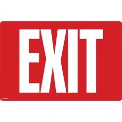 Informative Signs Cosco Exit Indoor Wall Sign, 12"L X 8"H, Red/White (098052)