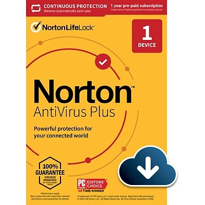 Anti-Virus And Security Software Norton AntiVirus Plus For 1 Device, Windows/Mac, Download (21390616) 3 Anti-Virus And Security Software Norton AntiVirus Plus For 1 Device, Windows/Mac, Download (21390616)