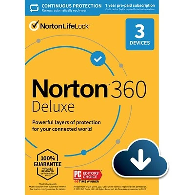 Anti-Virus And Security Software Norton 360 Deluxe For 3 Devices, Windows/Mac/Android/iOS, Download (21392049) 2 Anti-Virus And Security Software Norton 360 Deluxe For 3 Devices, Windows/Mac/Android/iOS, Download (21392049)